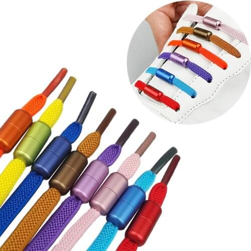 New No Tie Shoe Laces Elastic Shoelaces Metal Lock Creative Unisex Kids Adult Sneakers Flat Shoelace Safety Fast Lazy Laces