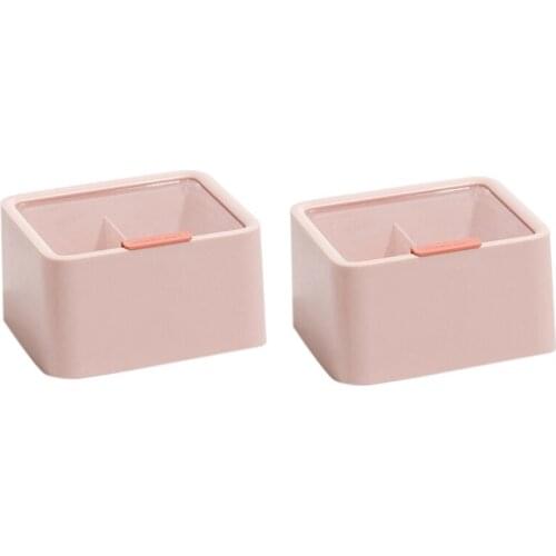 HOT Transparent Cover Cotton Cotton Swab Lipstick Storage Box Nordic Style Double-Layered Simple Desktop Storage Box
