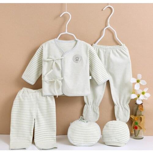 HPBBKD Newborn Baby Warm Gift Sets 5Pcs/Set Infant Underwear Set Baby Bib Hat Baby Gril Boy Outfits Unisex Clothing Suit TZ-041