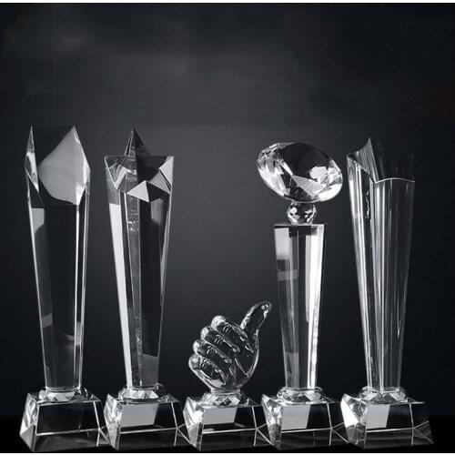 Crystal trophy custom made cup as a prize crystal award sports movie award dropshipping crystal customi built home decoration