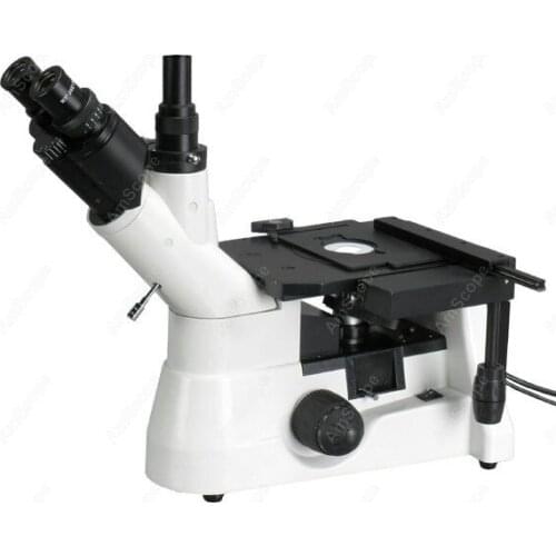 Inverted Microscope-AmScope Supplies 40X-800X Super Widefield Polarizing Metallurgical Inverted Microscope