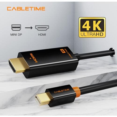 Cabletime Thunderbolt Mini DisplayPort Dp To HDMI-Compatible Cable Mini DP Adapter for Macbook Pro Air Projector Camera TV N017
