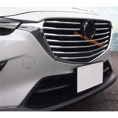 Car body cover trim Front up Grid Grill Grille decoration middle frame lamp part 10pcs For Mazda CX-3 CX3 2017 2018 2019 2020
