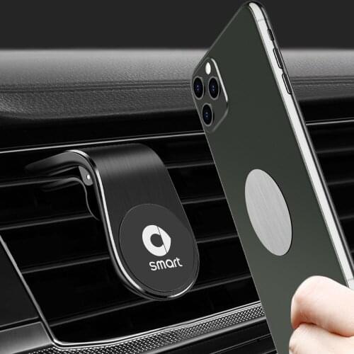 L-Type Car Air Outlet Clip Magnetic Phone Holder For Smart Fortwo Forfour 453 451 450 Cellphone Stand Support Car Accessories