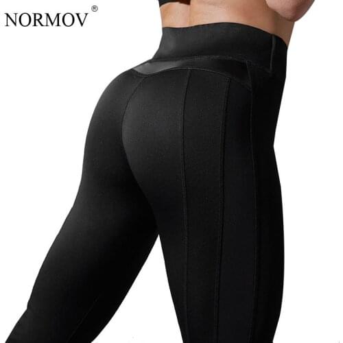 NORMOV Women Leggings Casual Workout Push Up Leggins Women Fashion High Waist Mesh Patchwork Legging