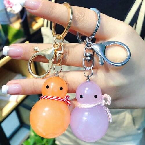 Cute Diy Keychain Christmas Snowman Keychain Creative Acrylic KeyRing Elegant Bag Handbag Llavero Pendant Popular Jewelry Gifts