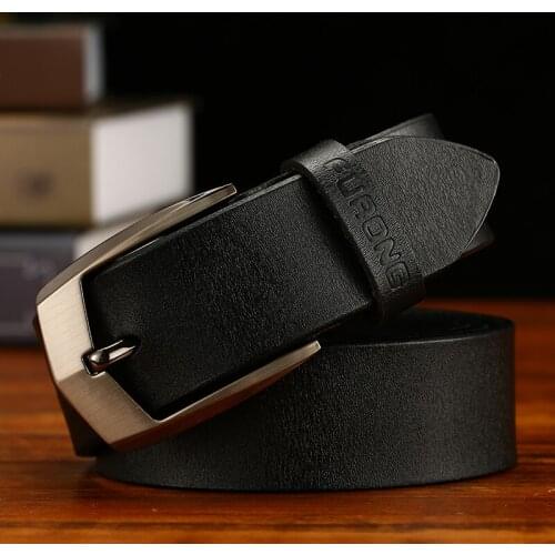 Male Cowhide Belts Brand Designer Leather Belts for Men Vintage Style Pin Buckle Fashion Man Belts Jeans Accessories Men Gifts
