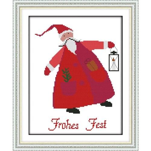 Santa Claus cross stitch kit aida 14ct 11ct count printed canvas stitches embroidery DIY handmade needlework