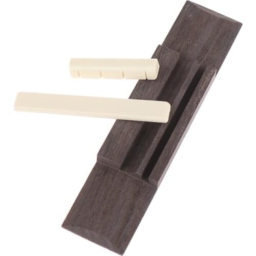 Guitar Bone Slotted Bridge Saddle Nut Set Blank For 12-string Acoustic Guitar Ukulele Accessory Replacement Bone Bridge Saddle