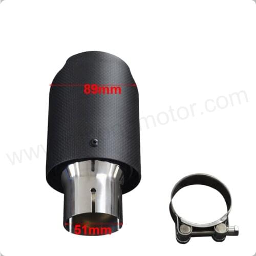 1 PC Matt Black Carbon Fiber exhaust tip Stainless Steel Universal Muffler tips exhaust pipe For suzuki sx4 With A Logo