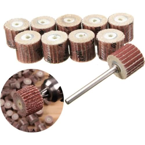 10Pcs 12mm Sandpaper Grinding Wheel Abrasive Tools Rust Removal Polishing Dremel Accessories Set 80-600 Grit For Rotary Tools