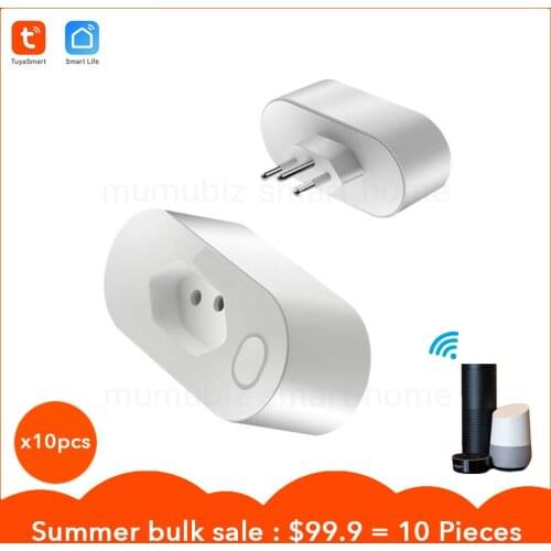 Wholesale Tuya Smart Life 10 pieces Brazil WiFi Socket, Timer ,Voice Control by Alexa and Google home, Smart Scene Socket