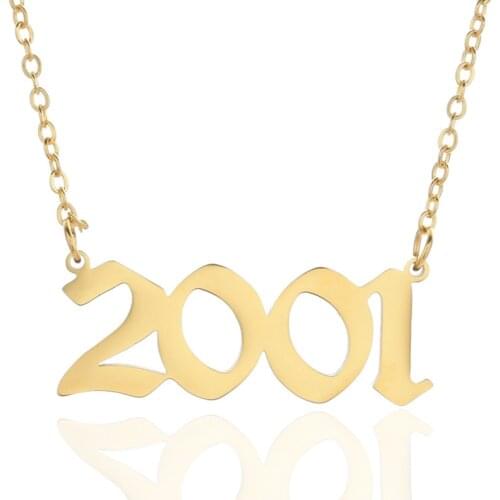 Personalized Wedding Date Necklace Anniversary Jewelry 2001 2002 2003 2004 2005 2006 2007 2008 Custom Birth Year Necklaces BFF