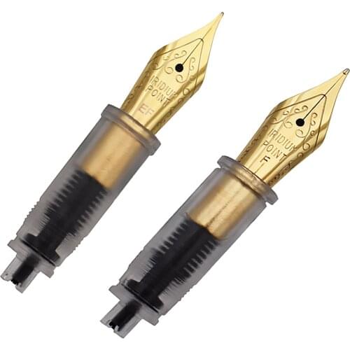 2 PCS Moonman M2 / Wancai Fountain Pen Metal Nibs Extra Fine and Fine Nib 0.38mm and 0.5mm 2 Nibs Replaceable Combination
