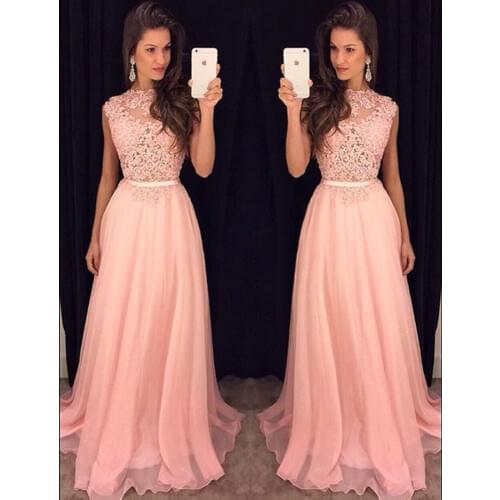 Bridemaid dress vestido longo sexy sho-me 2018 new cheap pink lace bridesmaid dresses Wedding Party Dress vestido real photos