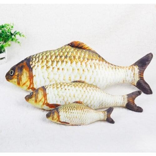 Plush Creative 3D Carp Fish Shape Cat Toy Gift Cute Simulation Fish Playing Toy For Pet Gifts Catnip Fish Stuffed Pillow