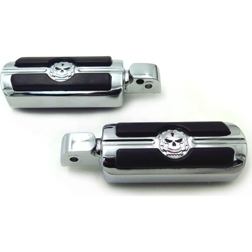 Aftermarket free shipping motorcycle parts Chrome Gear Skull Footpegs For Yamaha V-Star 1000 650 Royal Star V-Max Virago Stryker