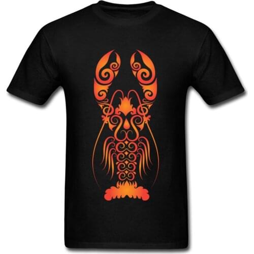 Funky Lobster Ornament Style 2018 Fabulous Cool Mens Black T Shirt Short Sleeve Top T-shirts Cartoon Art Design