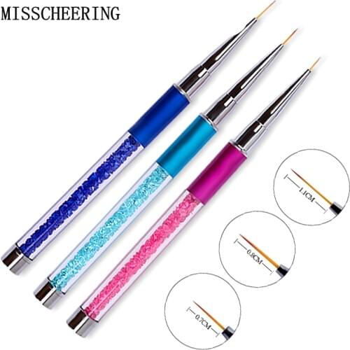 1Pcs Professional Nail Art Brushes Carved Nail Art Liner 3D Painting Brush Pen Rhinestones Beauty Uv Gel Brush Manicure Tools