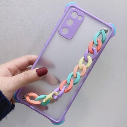 3D Wrist Chain Shockproof phone case for OPPO Realme 7i 7 Pro C11 C15 6 C3 Transparent Soft Back cover for OPPO relalme 5 6s