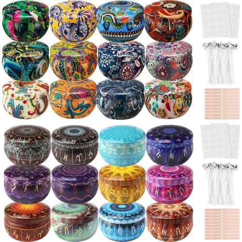 Empty Tinplate Box Tins Cans Jars Containers Wicks Stickers Centering for Aroma Essential Oil Soy Candle Making Supplies