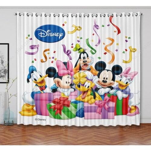 Disney Mickey Minnie Mouse 3D Blackout Curtains Shading Bedroom Living Room Kitchen Computer Room Home Children Kids Boys Gifts