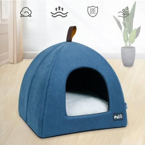 Foldable Cat Bed Pet House Warm Soft Cat Nest Travelling Winter Dog Bed and House For Small Medium Dogs Cats Pet Accessories