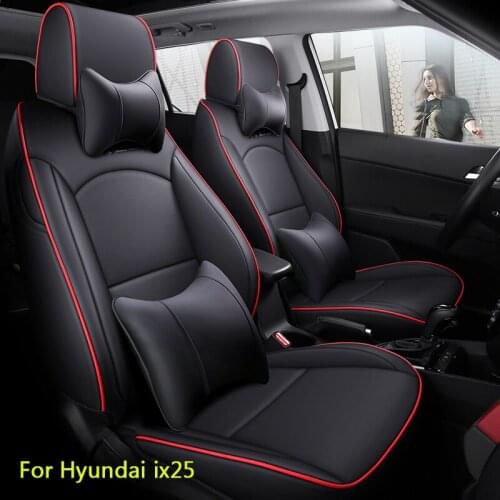 Special Full coverage Car seat cover For Hyundai ix25 2014 2015 2016 2017 2018 2019 with Faux waterproof Leather Accessories