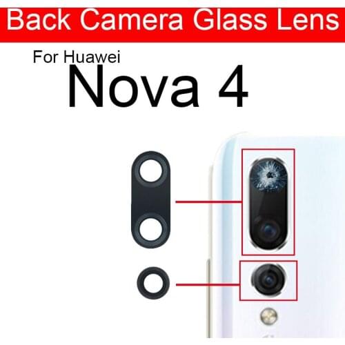 Rear Camera Glass Lens For Huawei Nova 4 4e Back Camera Glass Lens Cover With Adhesive Sticker Replacement Repair Parts