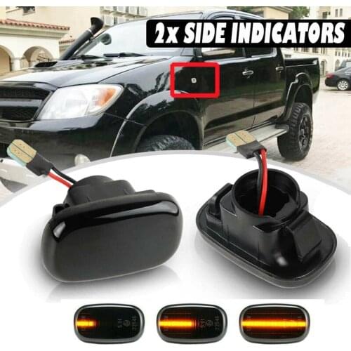 2Pcs LED Dynamic Side Marker Turn Signal Lights Indicator Lamp for Toyota Corolla RAV4 Prius Yaris Camry Hilux Harrier