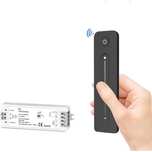 LED Dimmer 12V 5V 24V 36V 8A PWM Wireless RF Switch with 2.4G Brightness Adjustment touch Remote for Led Single Color strip V1