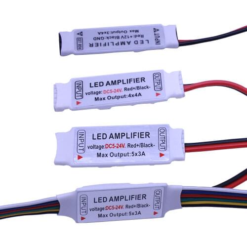 Led Mini RGBW Amplifier with 5Pin wire DC 5-24V 4CH x 4A for 5050 2835 RGBW LED Strip Light RGBW RGBWW , Good Quality