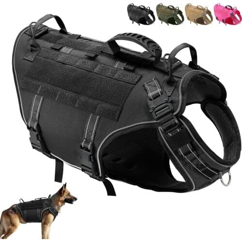 Tactical Dog Training Harness No Pull Military Large Dogs Harness Pet Working Vest Easy Control for Medium Large Dogs