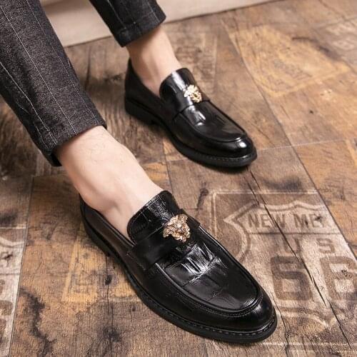 Dress Shoes Men Hot Sale Men Shoes Leather Business Casual Loafers Fashion Mens Wedding Mens Italian Man Handmade Slip On