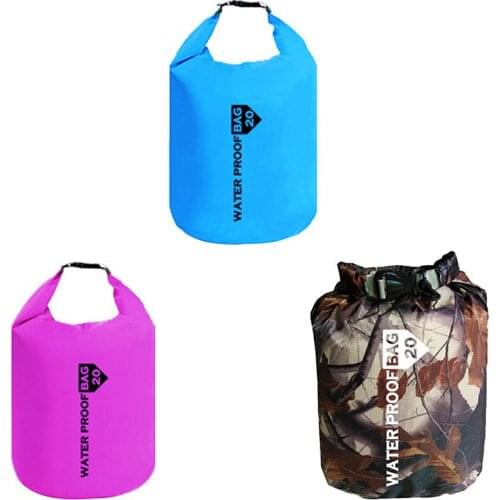 20L PVC Waterproof Dry Bag Outdoor Diving Foldable Man Women Beach Swimming Bag Waterproof Diving Boating Rafting Sack Bags