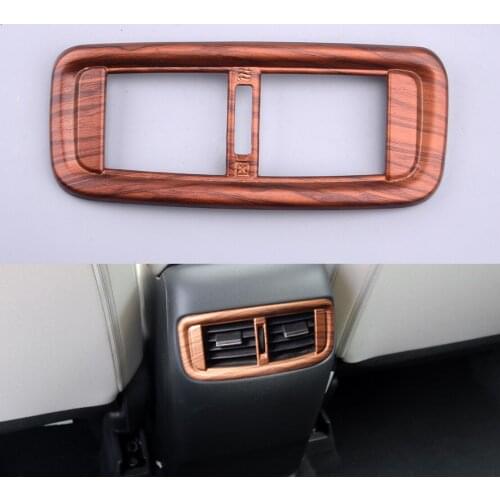 Rear Armrest Back Outlet Air Condition Vent Cover Trim Decoration Wood Grain ABS fit for Honda CRV 2017 2018 2019 2020
