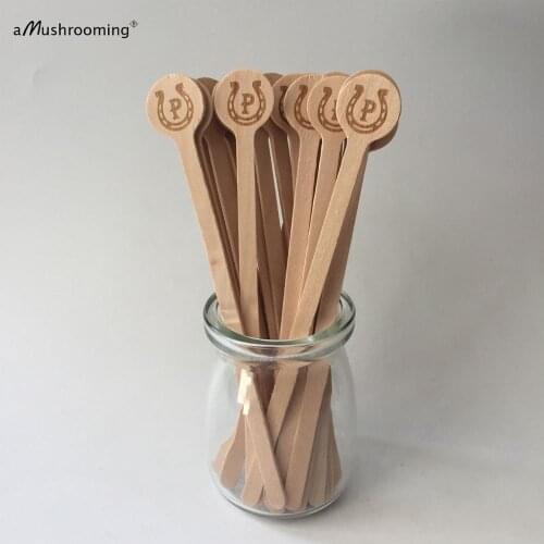 100pcs Rustic Wedding Round Stirrers Initials Horseshoe Wed Party Event Drink Wooden Cocktail Swizzle Sticks Personalized Text