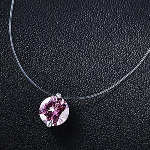 2020 fashion shiny water drop crystal zircon necklace fishing line pendant transparent invisible ladies necklace hot jewelry who