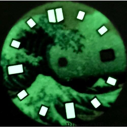 28.5mm Super Luminous Wave Steel Watch Dial Nologo for Automatic NH35 NH35A miyota 8215