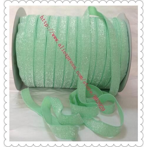 3/8" Frosted Mint Glitter Ribbon Sparkle Ribbon Frosted Metallic Ribbon