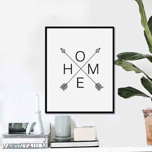 Abstract Black White Arrow Sign Posters Hd Print Canvas Art Painting Nordic Scandinavian Decor Wall Picture for Living Room