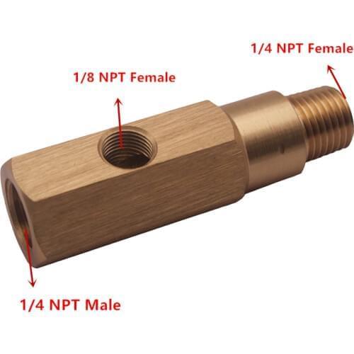 Oil Pressure Gauge Adapter 1/4 NPT Brass SAAS T Piece Sender Falcon BA BF FG 6/8