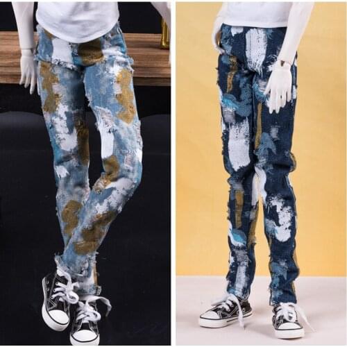 BJD Doll clothes suitable for 1- 3 1-4 uncle size graffiti jeans doll accessories