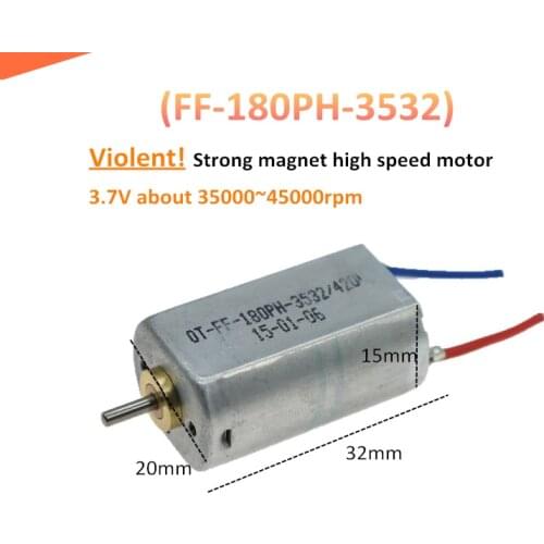 Violent! high speed 180 DC motor Strong magnet 180PH 3.7V 3V 4.5V Model airplane/car model diy (FF-180PH-3532)