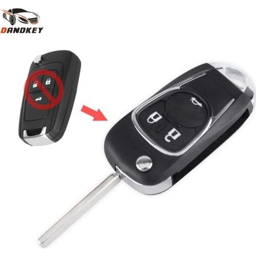 Dandkey For Chevrolet Cruze Buick Volt 3 Buttons Flip Folding Brand New Modification Remote Key Shell Case HU100 Blade key shell