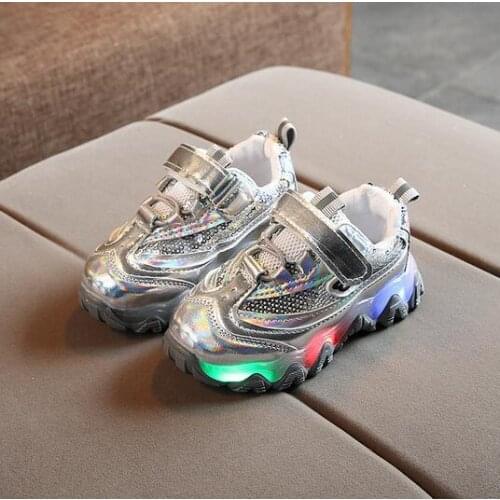 Size 21-30 Baby Luminous Shoes For Girls Kids Light Up Shoes For Boys Children Luminous Shoes With LED Lights Girls Casual Shoes