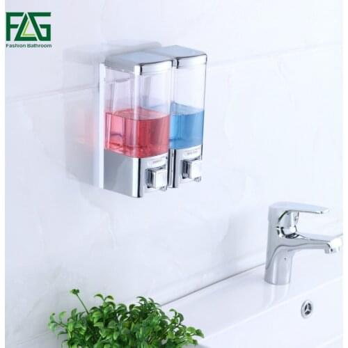 FLG 480*2ml European Style Twins Plastic Liquid Soap Dispenser For Home /Star Hotel Manual Double Shower/Shampoo/Soap Dispenser