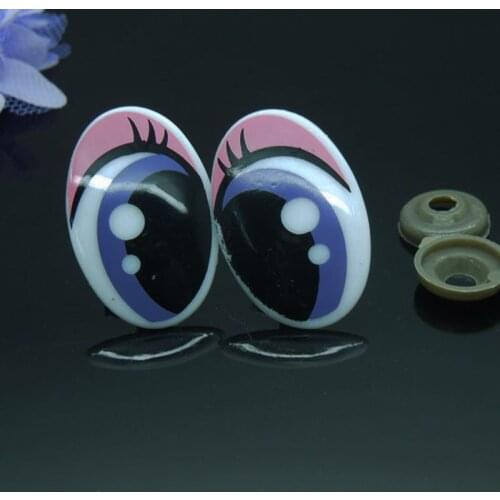 30*20mm Oval Safety Eyes Pink Color Plastic Doll eyes Handmade Accessories For Bear/Pony Dolls Animal Puppet Making 50pcs/lot