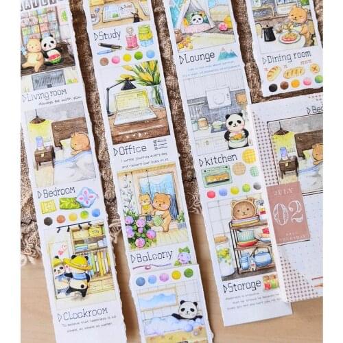 Lovely At Home Panda Washi Tapes Bullet Journal Masking Tape Adhesive Tape DIY Scrapbooking Washi Stickers