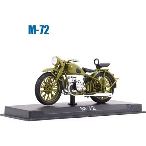 Diecast Alloy Motorcycle Model 1:24 Scale Soviet Lightweight Motorcycle M-72 Military Vehicle Scene Display Collection Toys